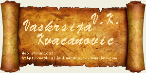 Vaskrsija Kvačanović vizit kartica